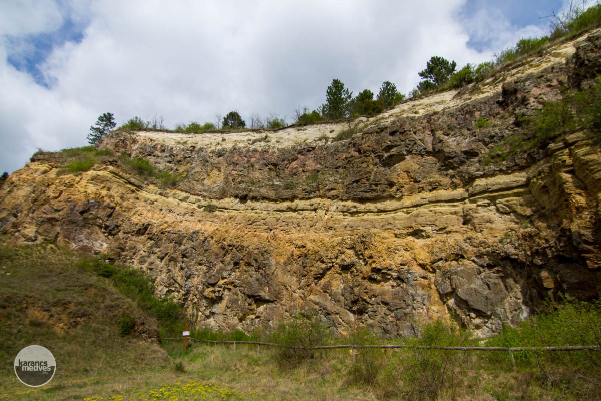 A kőfejtő védett földtani alapszelvénye (karancs-medves.info fotó: Drexler Szilárd)
