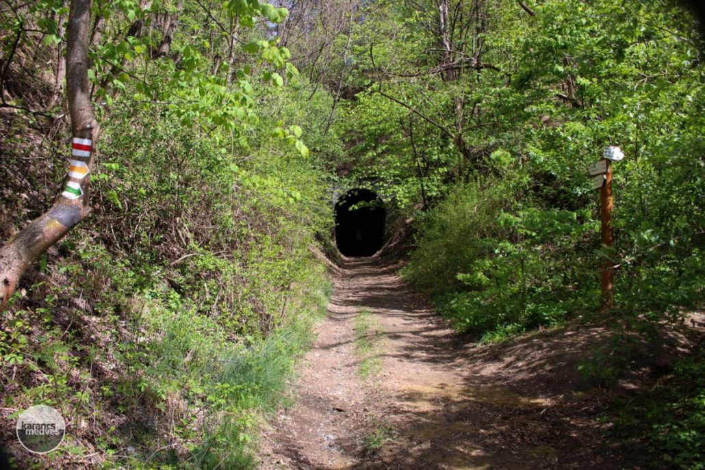 Az egykori kőszállító kisvasút alagútja Somoskőújfalu közelében (karancs-medves.info fotó: Kéri István)