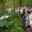 Szabó Lajos erdőmérnök, a Muzsikál az erdő alapítvány elnöke erdei sétát vezet Salgótarján Eresztvény városrészének közelében, a 2019-es programsorozat alkalmával (Archív fotó: MTI/Komka Péter)